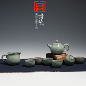 清风明月茶具 南宋哥窑 粉青